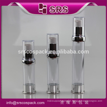 SRS plastic airless pump bottle , luxury trasparent 15ml 20ml 30ml airless serum bottle wholesale